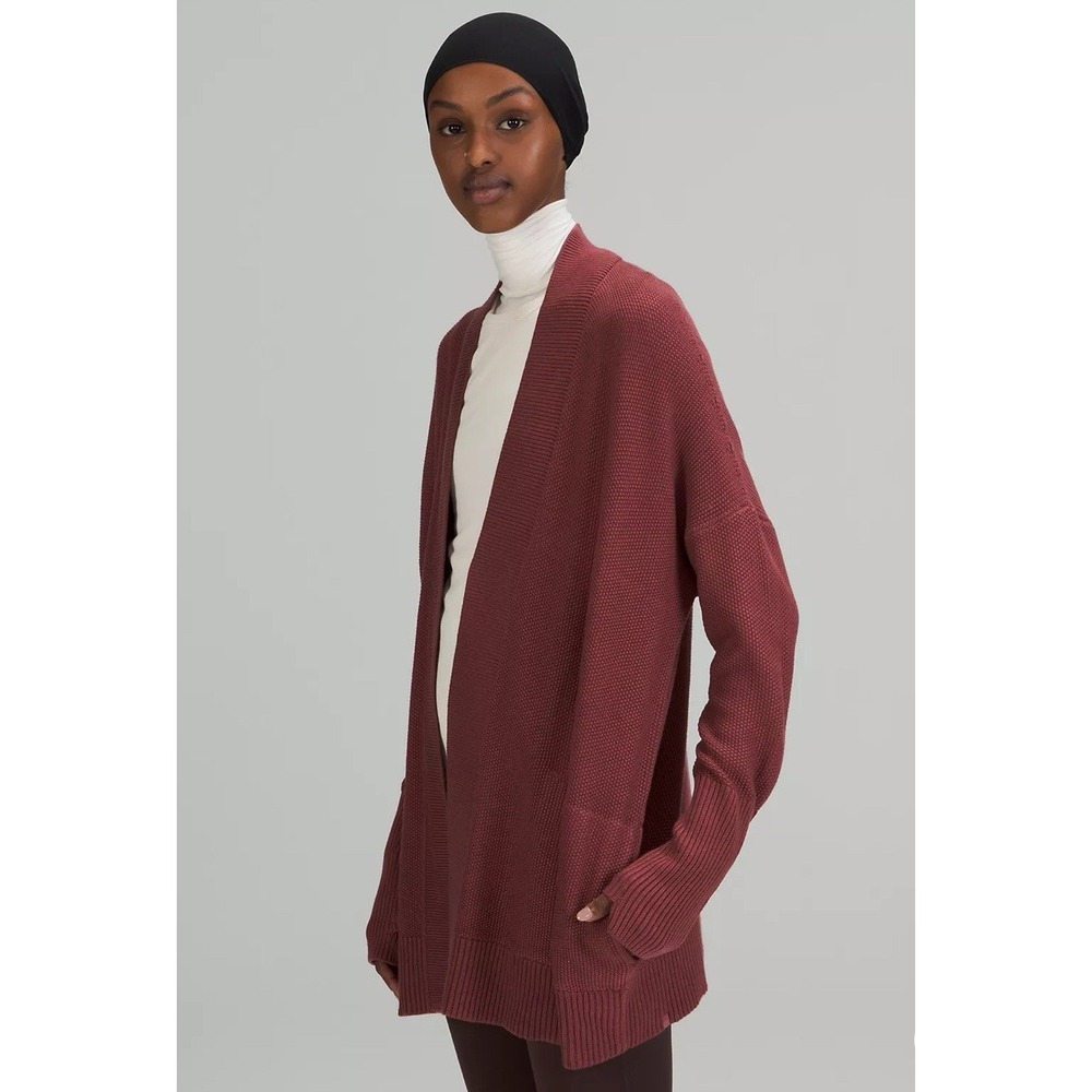 Lululemon Cashlu Drop-Shoulder Wrap Sweater Cardigan Cashmere Blend‎ Sz L/XL